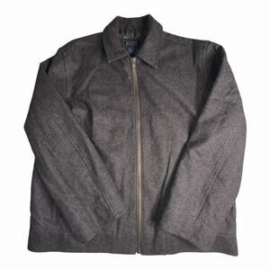 Austin Clothing Co Men’s Wool Blend Zip Jacket Black Casual Coat Size L